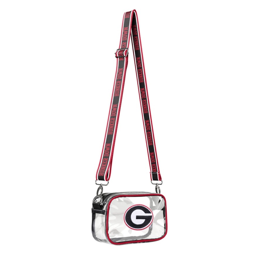 🚨 LAST ONE 🚨GEORGIA BULLDOGS NCAA “Hunker Down” Crossbody Bag ❤️🖤🤍 LAST ONE!! - Picture 2 of 4